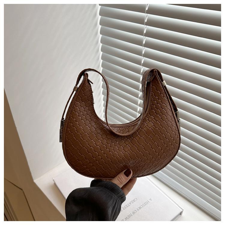 

Повседневная модная ретро новая мода однотонная портативная на плечо подмышку сумка-полумесяц светло-коричневого