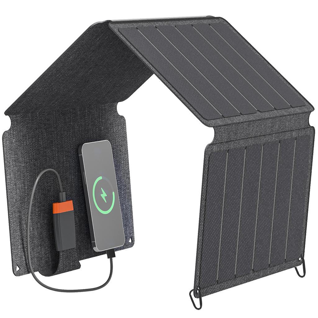 36W Foldable Solar Panel, Portable Solar Charger Type-C to USB-A Charging Port, Power Supply for Outdoor