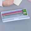 Plastic Pencil Case Snap Closure Lightweight Portable Simple Design Pen Box for Students Stationery