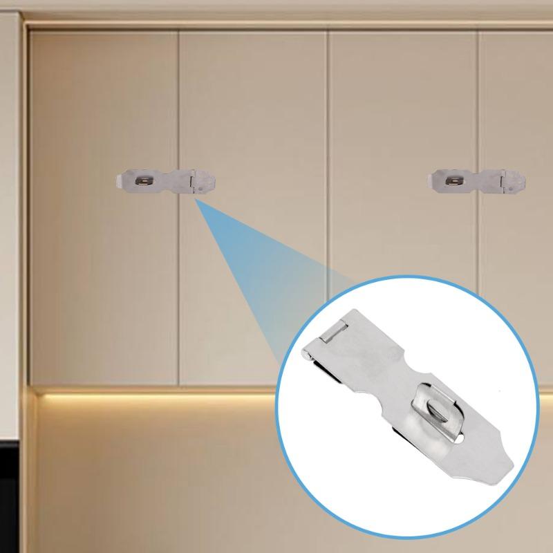 Kłódka ze stali nierdzewnej z zamkiem na drzwi, zabezpieczenie przed kradzieżą, zasuwka, klamra, okucie odporne na włamanie do bramy drewnianej, akcesoria gospodarstwa domowego