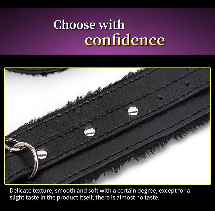 Adult Plush Handcuff & Foot Cuff Restraint Set with Cross Buckle