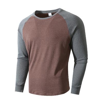 Herbst Winter Neu Slim Fit Rundhals Langarm Colorblock Pullover Einzigartiger Europäisch Amerikanischer Stil Thermisches Unterhemd für Männer