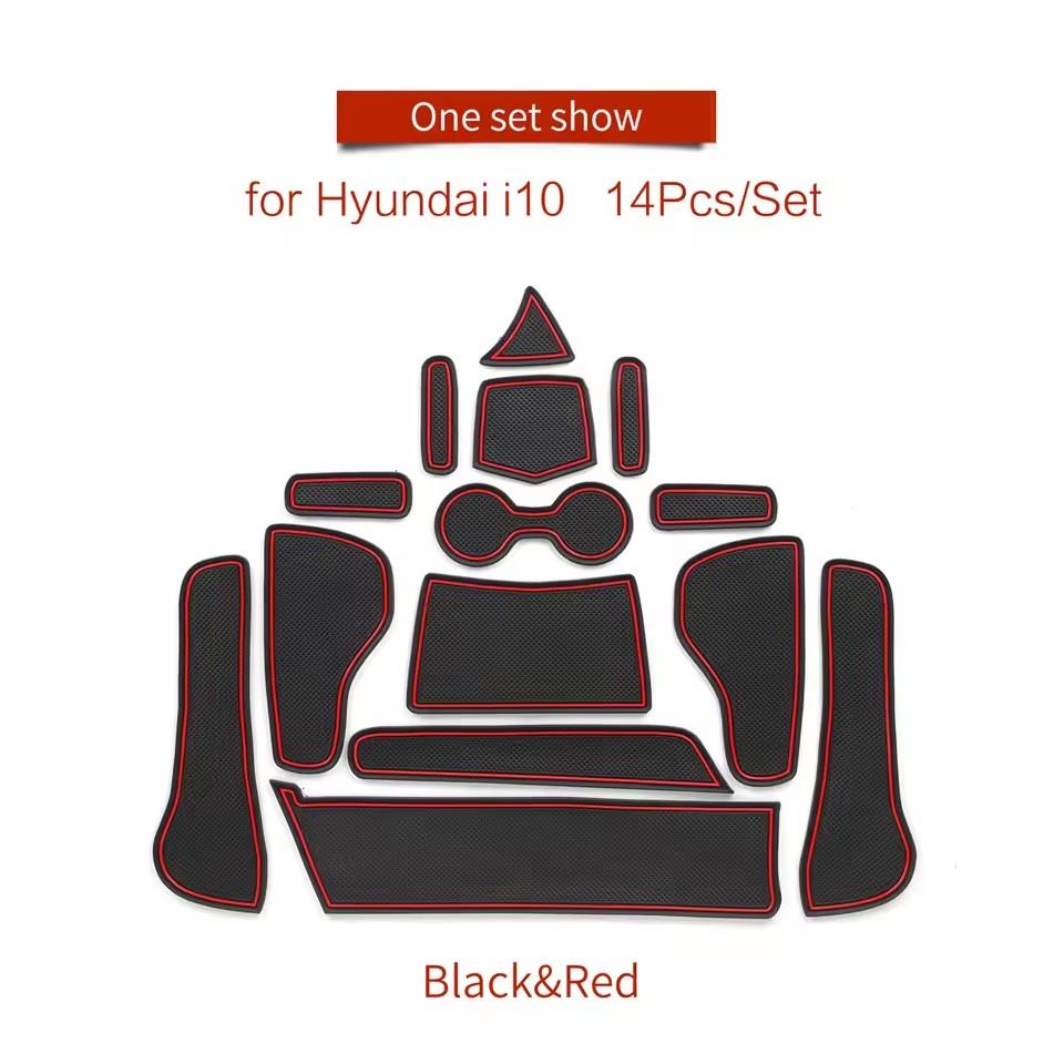 For Hyundai I10 2025 - 2025 Anti-Slip Gate Slot Cup Mat Door Groove Pad  Non-Slip Mats Coasters Car Interior Accessories