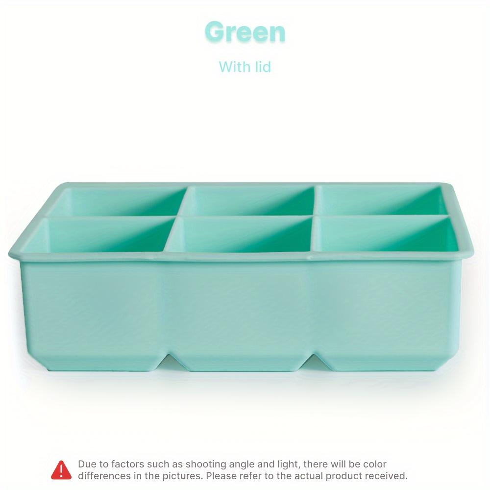 Food Grade Silicone Ice Cube Tray With Lid 4/6/8 Grids Large Square Ice Mold For Home Bar Kitchen Tool