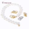 Fermoirs mousqueton en laiton plaqué or 18 carats Cœur/Ronds avec Anneau Ouvert, Fermoirs Incrustés de Zircon pour Bracelets Connecteurs Fermoirs Bijoux DIY