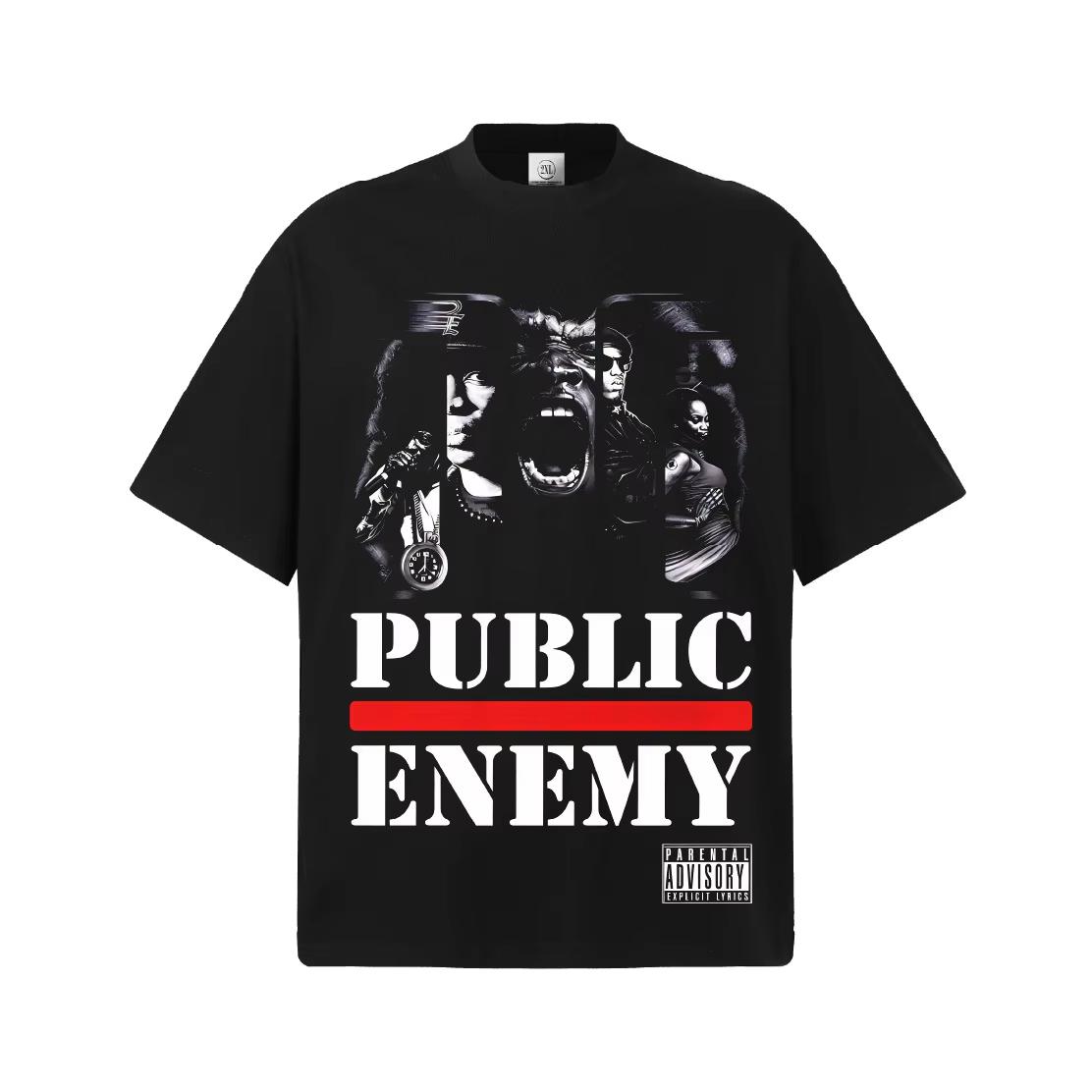 2026 Public Enemy Graphic TShirt Unisex WOMEN Oversized Hip Hop Group Casual Cotton Short Sleeve Retro Streetwear Fashion Top S