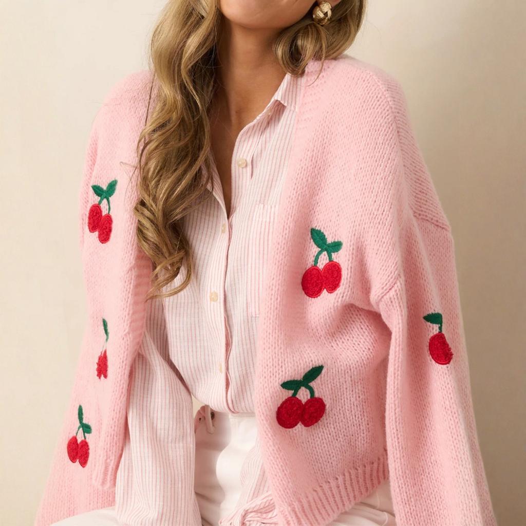 Casual Minimalist Cardigan Knit Outerwear For Women