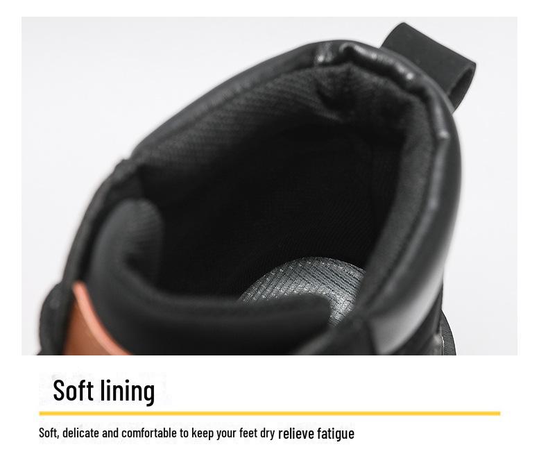 Pánské podzimní/zimní žluté martensky: Vysoké boty, Trendy, Protiskluzové, Odolné proti opotřebení, Korejský styl.