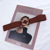 Decoration Geometric Women Waistband Gold Round Buckle Belt Female Waist Strap Elastic Waist Belt