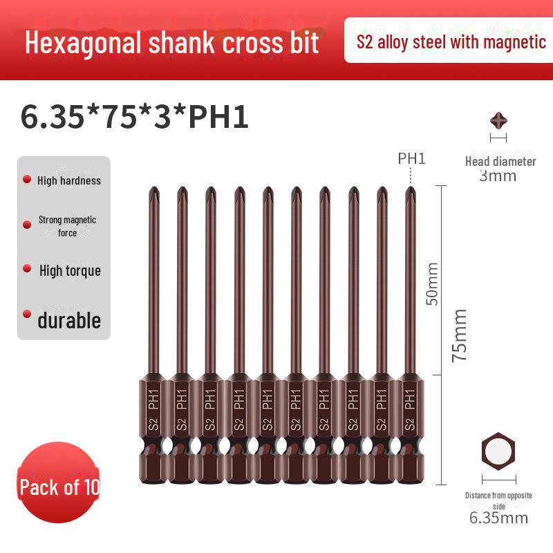 Qingwei S2 Magnetická wolframová ocelová šestihranná křížová elektrická šroubováková hlava