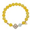 Yellow Agate Crystal Bracelet for Women - Unique Design with Deer Charm, Perfect Gift for Best Friends or Classmates.
