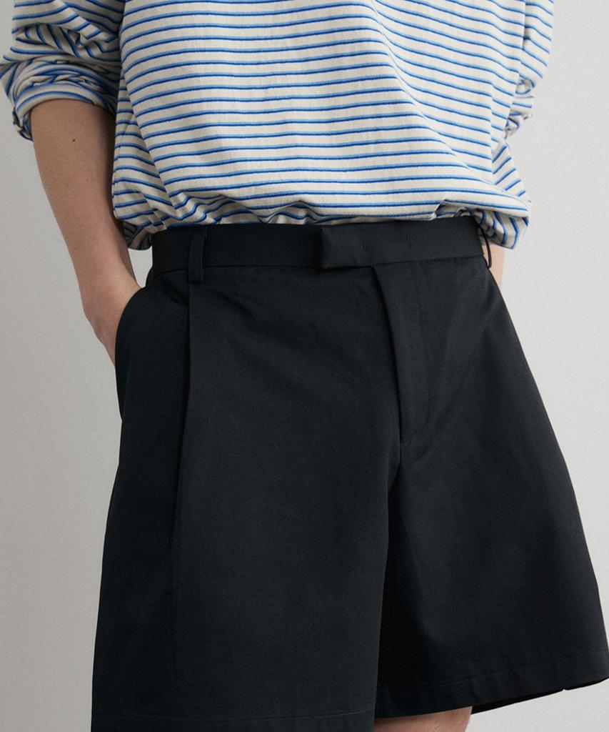 Le Mad One-Pleat Elastic Half Pants - Deep Navy