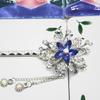 [MiaoMiao] Kanzashi (hairpin) - Single Piece - Japanese Clothing - Formal Kimono, Yukata - Hair Ornament - Metal - Antique - Blue - Crystal - Snow
