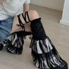 Women Ruffle Lace Leg Warmer Sweet Knee Highs Socks Mesh Flared Leg Socks Princess Leg Sleeves Halloween Costumes