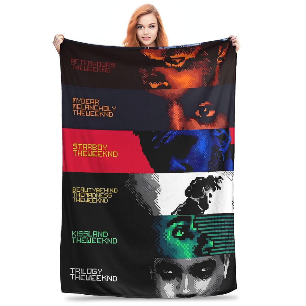 The Weeknds Rapper Singer Warm Blanket  Picnic Plush Bedding Throws Aesthetic Couch Chair Flannel Bedspread Sofa Bed Cover