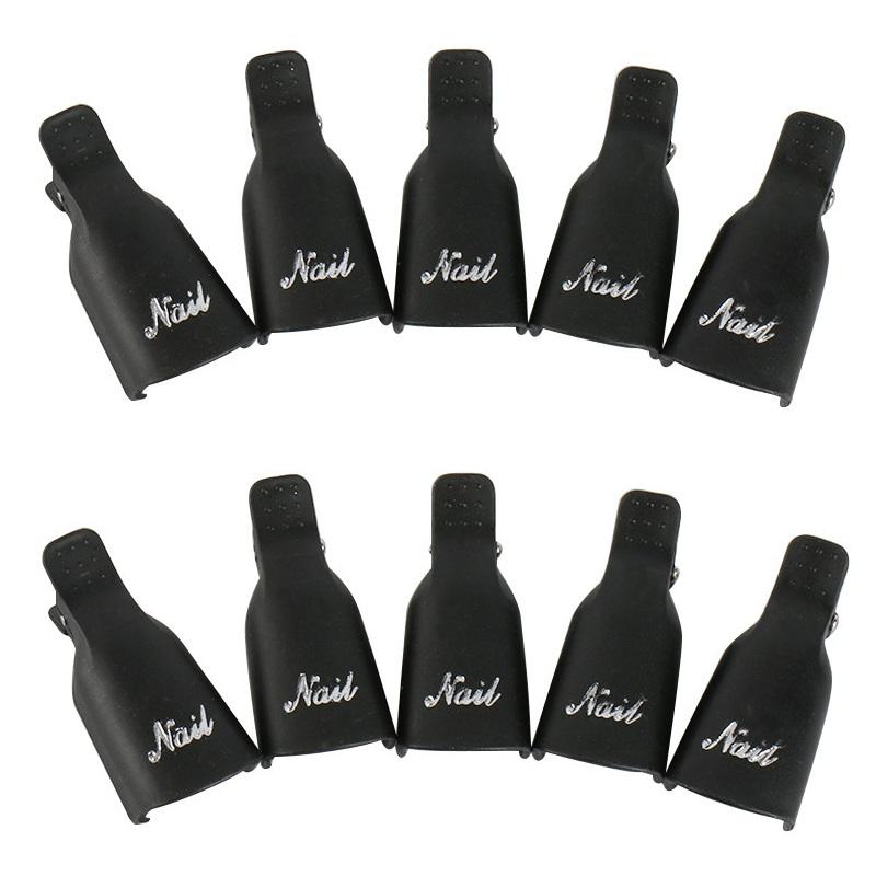 10Pcs/Set Nail Soak Cap UV Gel Clip Manicure Tool Finger Nail Remover Nail Polish Removal Supplies