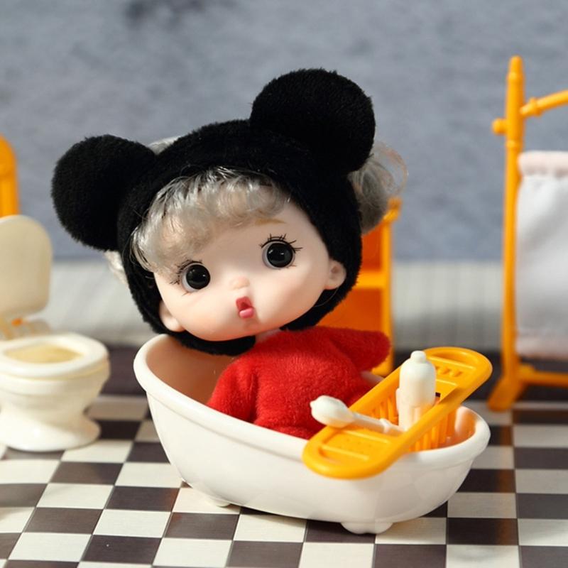 Tiny Doll Plastic Mini Doll with Small Clothes for Girls 4" Little Doll Reborns Baby Gift Bag Decors Accessory
