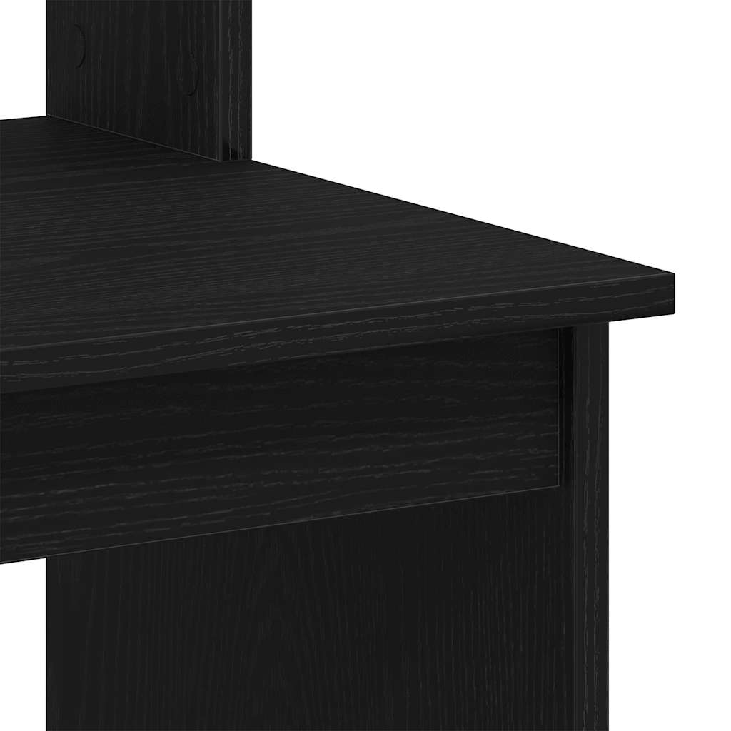 Desk with Shelves Black Oak Effect 102 x 45 x 148 cm