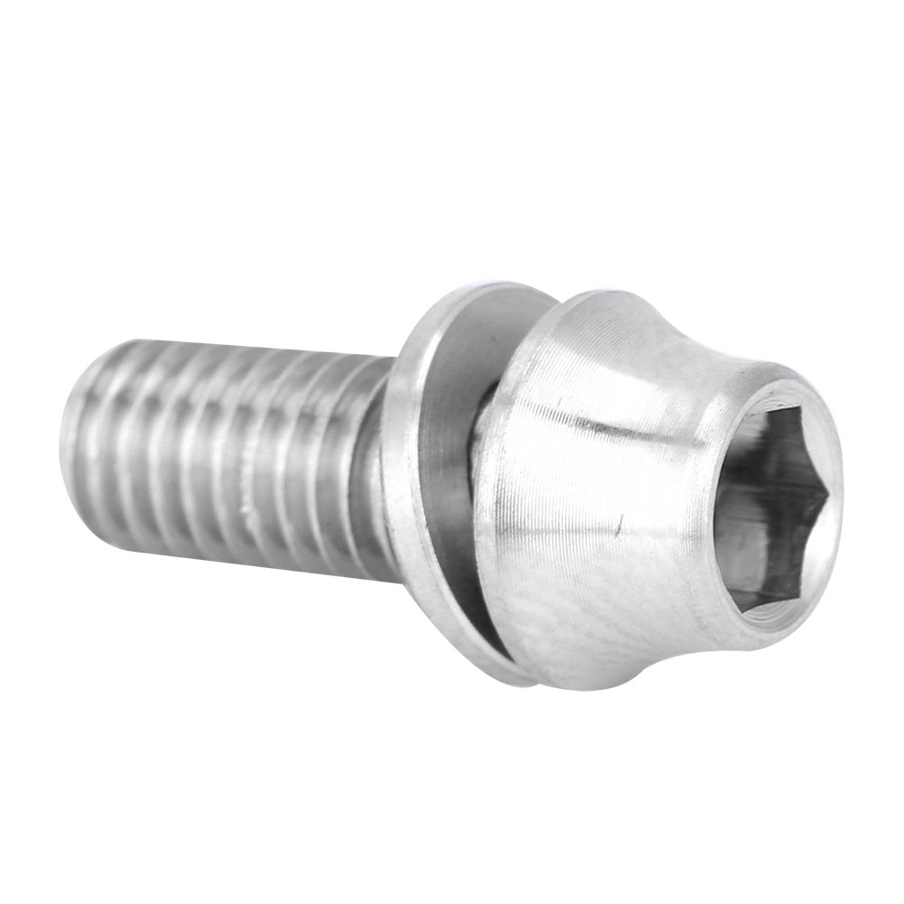 Bicycle Titanium Alloy Water Bottle Cage Screw Bolt M5x12 16mm with Washer (Titanium M5x12)