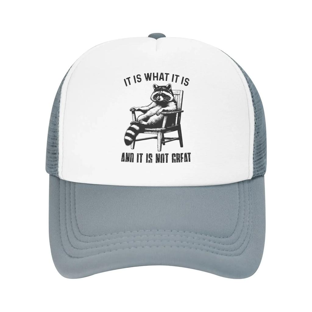 Raccoon quote Mesh Caps Merch for Women Men Adjustable Baseball Cap Mesh-Back Breathable Cooling Hats