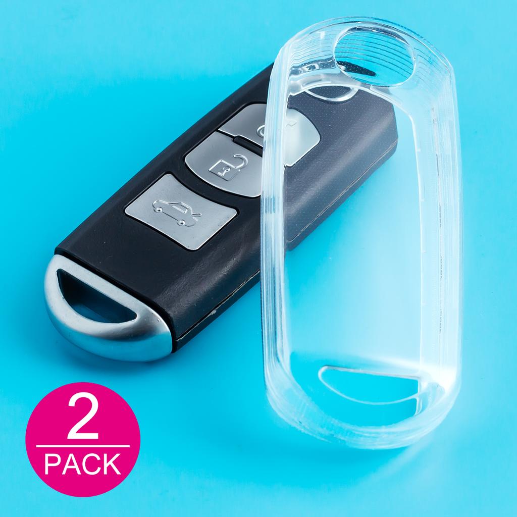 Slim Car Key Fob Case Cover Keychain Holder For Mazda 2 3 6 CX3 CX5 CX9 MX5 CX-3 CX-5 CX-9 Accessories Black Transparent