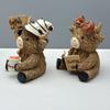 Coffee Highlands Cow Figurines Farmhouse Decors,Resins Animal Statue Table Ornament Garden Bookshelfs Decors Calf Lover