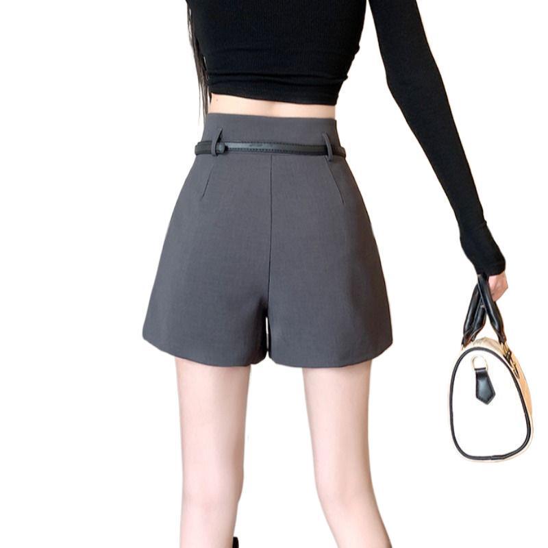Women's High-Waisted A-Line Wide-Leg Pants - Autumn/Winter Casual Slimming Suit Shorts