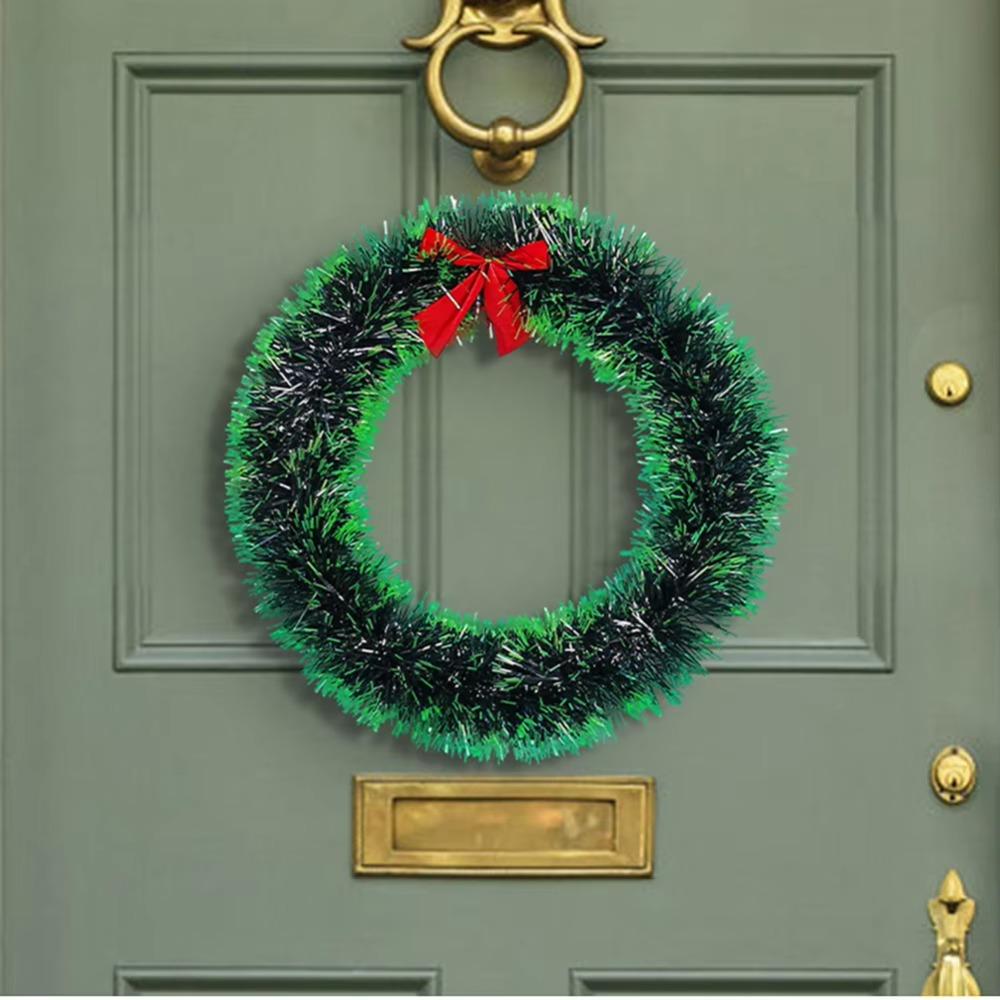 

2pcs Green Christmas Hanging Garland Artificial Vine Rings Christmas Wreath New Year