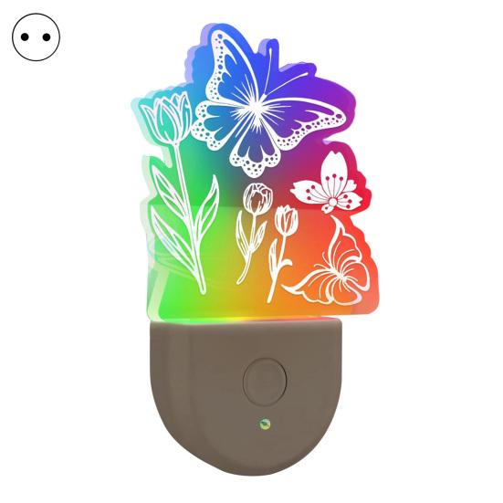 Night Light Christmas Tree Shape Projection 3D Effect Energy-saving Plug-Play LED Nightlight Holiday Decor