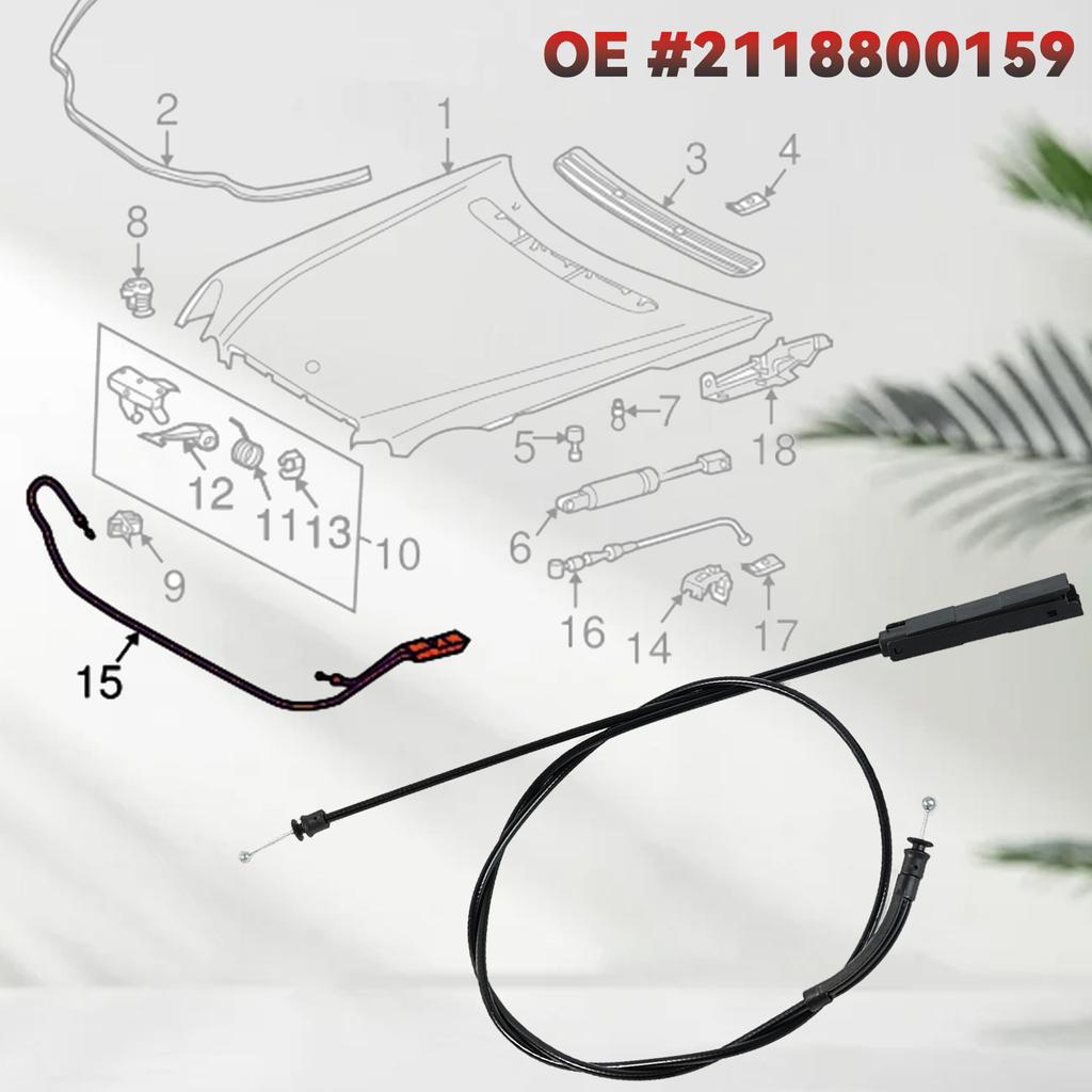 Car Engine Hood Release Cable Wire For Mercedes E350 E500 W211 E55 2118800159