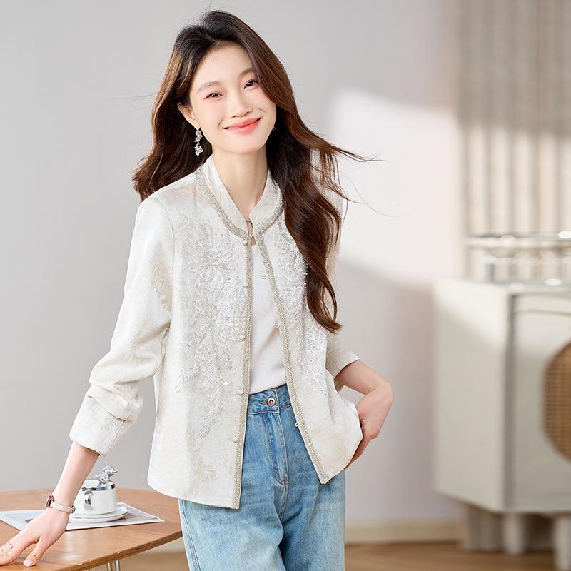 Short coat women's spring and autumn new popular embroidered coat top