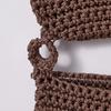 3-Tier Hanging Storage Bag Handwoven Breathable Mesh Cotton Wall Organizer with Hooks for Magazines Remote