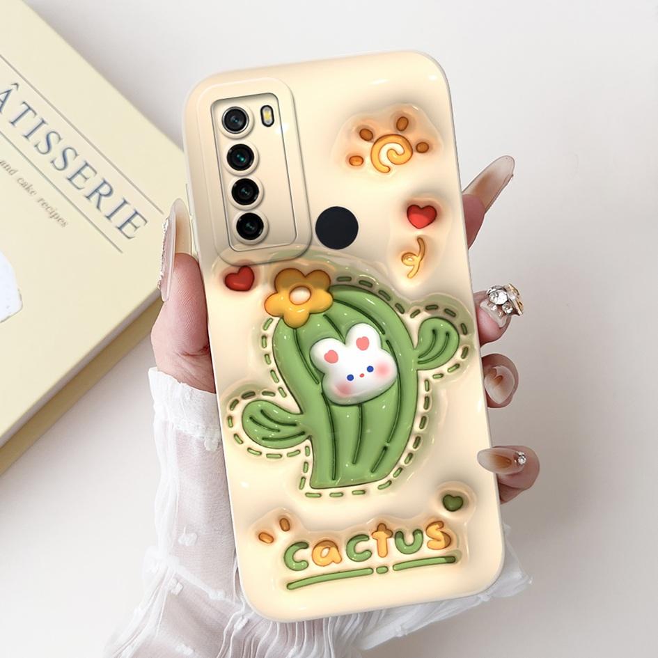 For Xiaomi Redmi Note 8 Case Luxury Flower Cactus Soft Silicone Camera Protection Cover For Redmi Note 8T Coque Note8 Phone Case