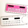 2PCS Multifunctional Calculator 4-in-1 Designed Solar Calculator with Ruler Magnifier and Protractor Gift for Student