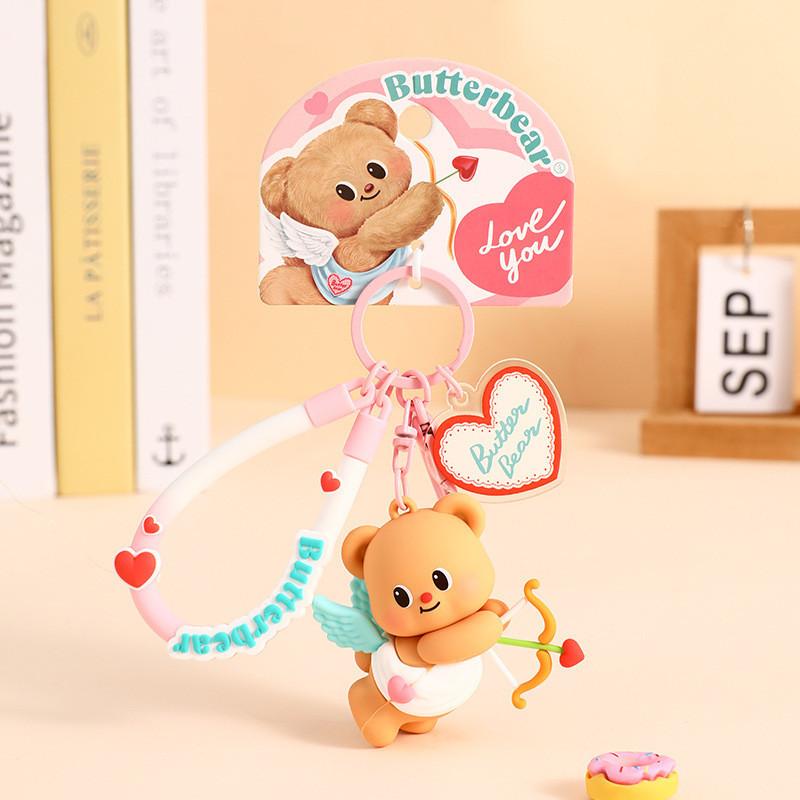 Entzückender Butterbär Serie Schlüsselanhänger Niedlicher Cartoon Auto Taschenanhänger Paargeschenk