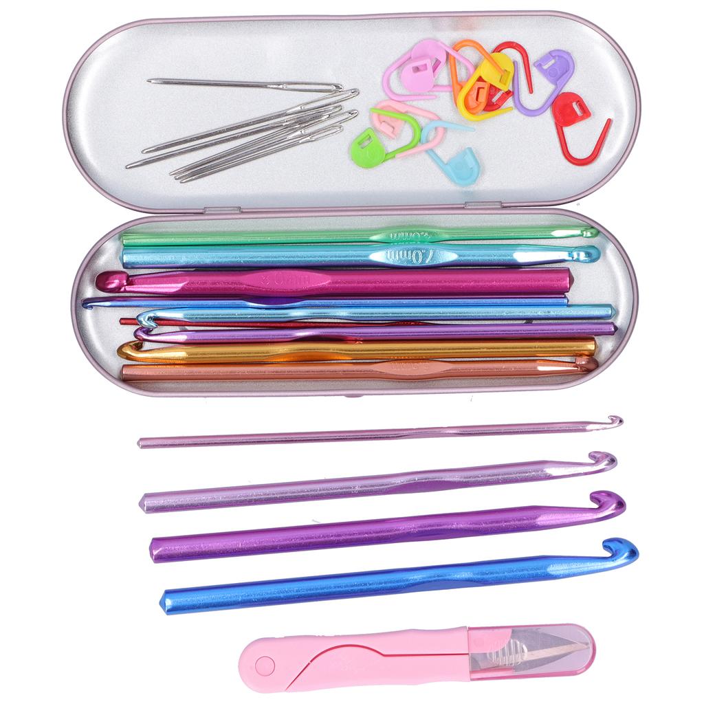 Crochet Hook Set Alumina Crochet Needle Colorful Sweat  Knitting Tools Household Supplies
