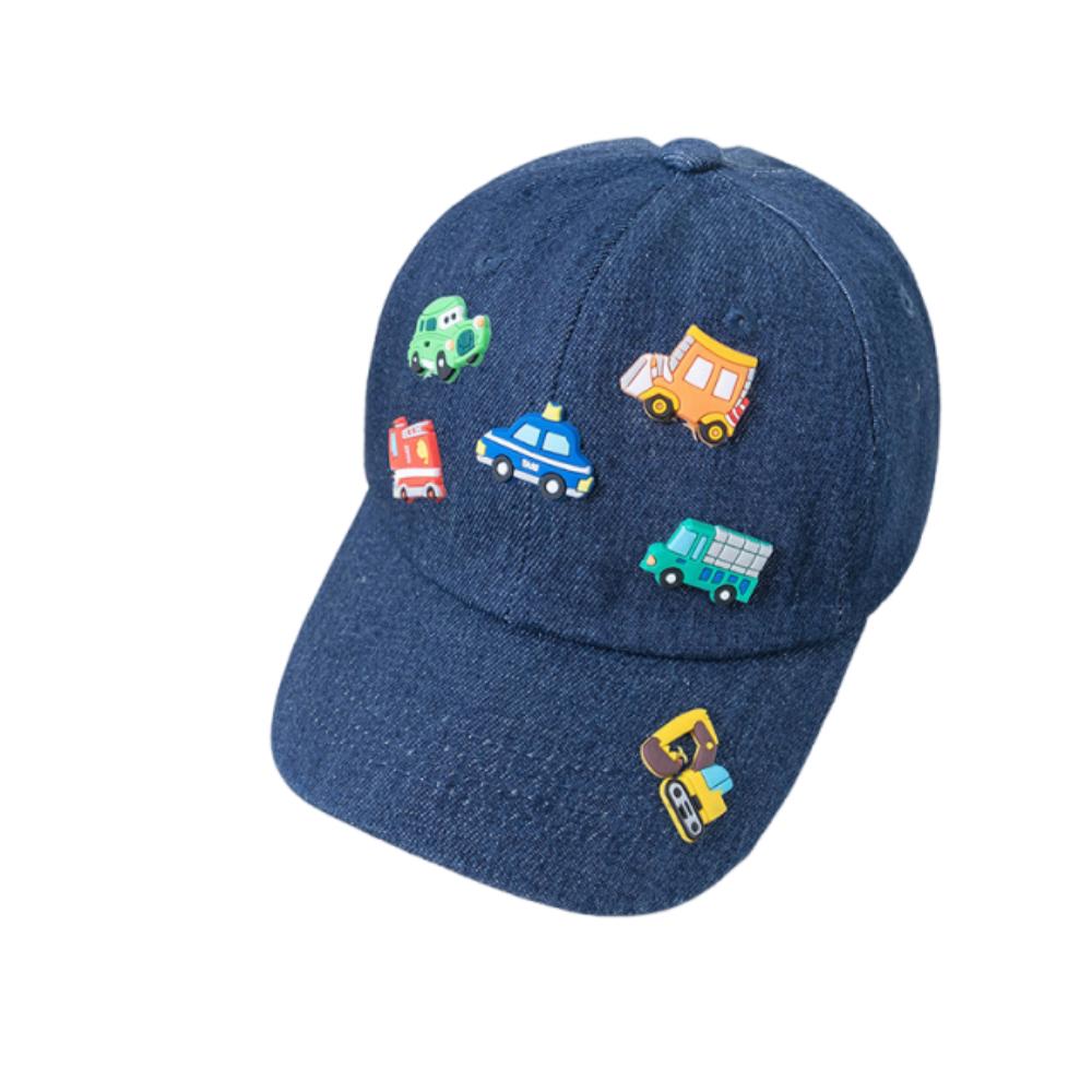 

Vehicles Pattern Children Sports Hats Denim Toddler Peaked Caps Baby Sun Visor Hat Outdoor темно-синий