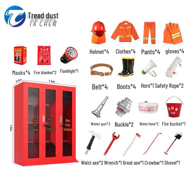 Tachen Micro Fire Station Equipment Cabinet Tool Set