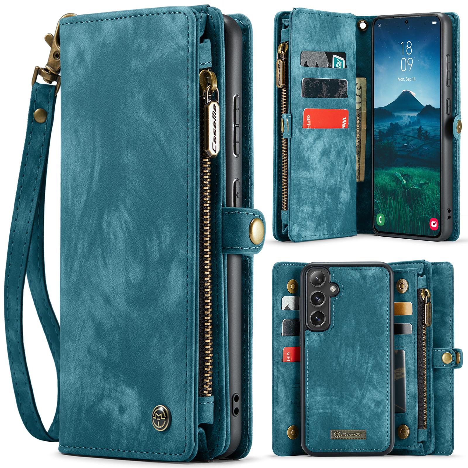 

For Samsung Galaxy S25 Phone Cases CASEME 008 Leather Cover with Detachable Wallet and Strap A