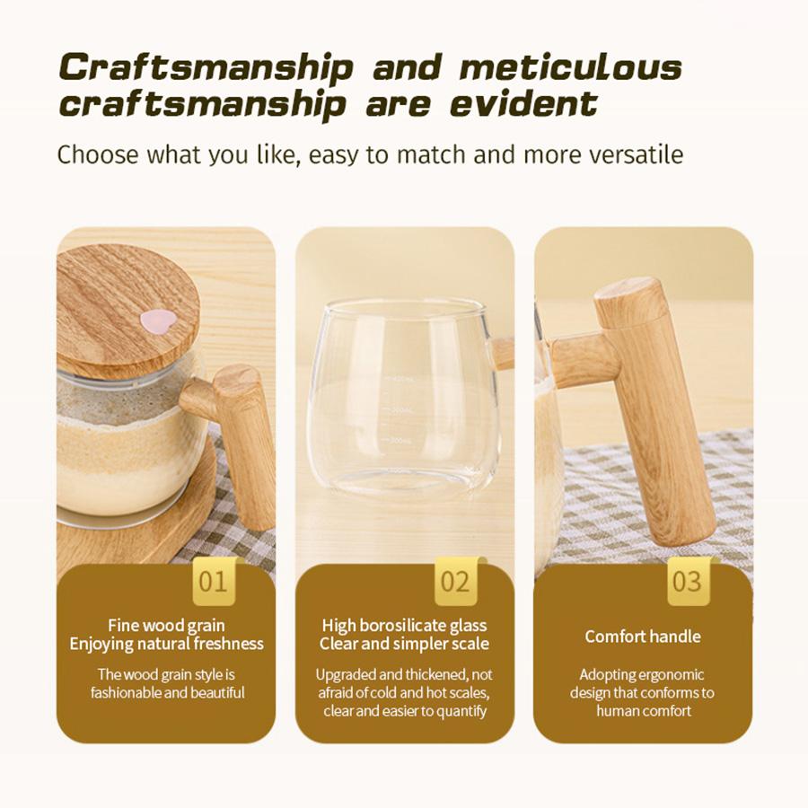 A high-temperature resistant mixing glass with a handle and storage function