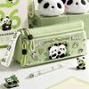 Portable Panda Pencil Case Double Layer Stationery Pouch New Pencil Pouch  School Supplies