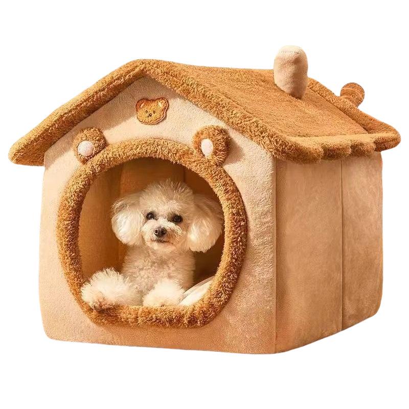 Vier Jahreszeiten Universal Haustierhaus: Warme, herausnehmbare und waschbare Hundehütte für kleine Hunde und Katzen