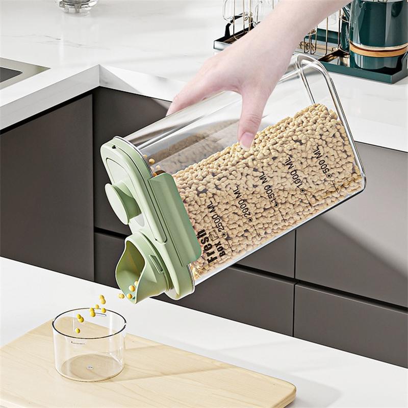 Grains Sealed Jar Plastic Food Storage Containers Transparent Moisture-Proof Rice Bucket Cereals Dispenser for Kitchen Organizer