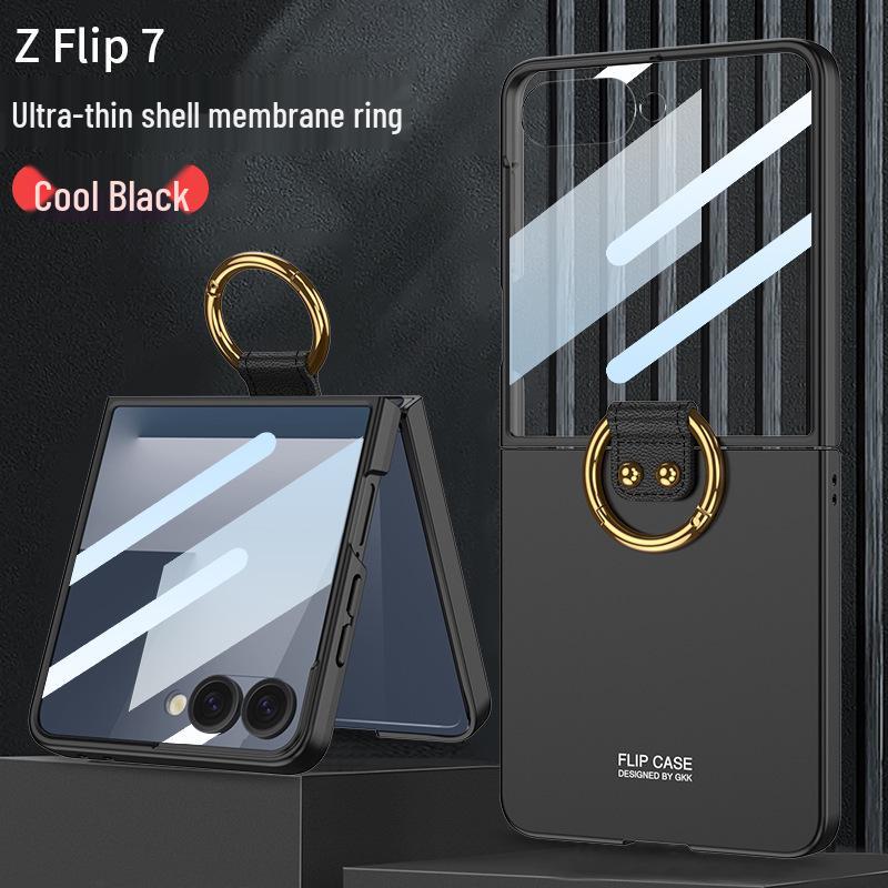 Samsung Z Flip7 Frosted Ring Hard Shell Case: High-End, Integrated Screen Protection