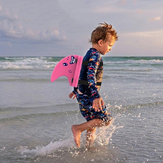 Swimming Shark Back Fin Adjustable Belt EVA Cloth Fin Shaped Float Freestyle Training Aid Toddlers Boys Girls Safety Swimming Gear