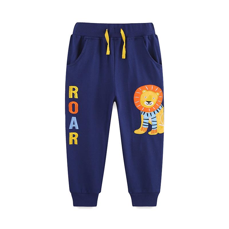 Autumn Kids European Style Cotton Sweatpants with Embroidery Applique 2Y