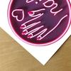 Pink Round Neon Nail Art Glow Wall Hanging Sign Non-Electric Sticker for Commercial Nail Bar Home Decor