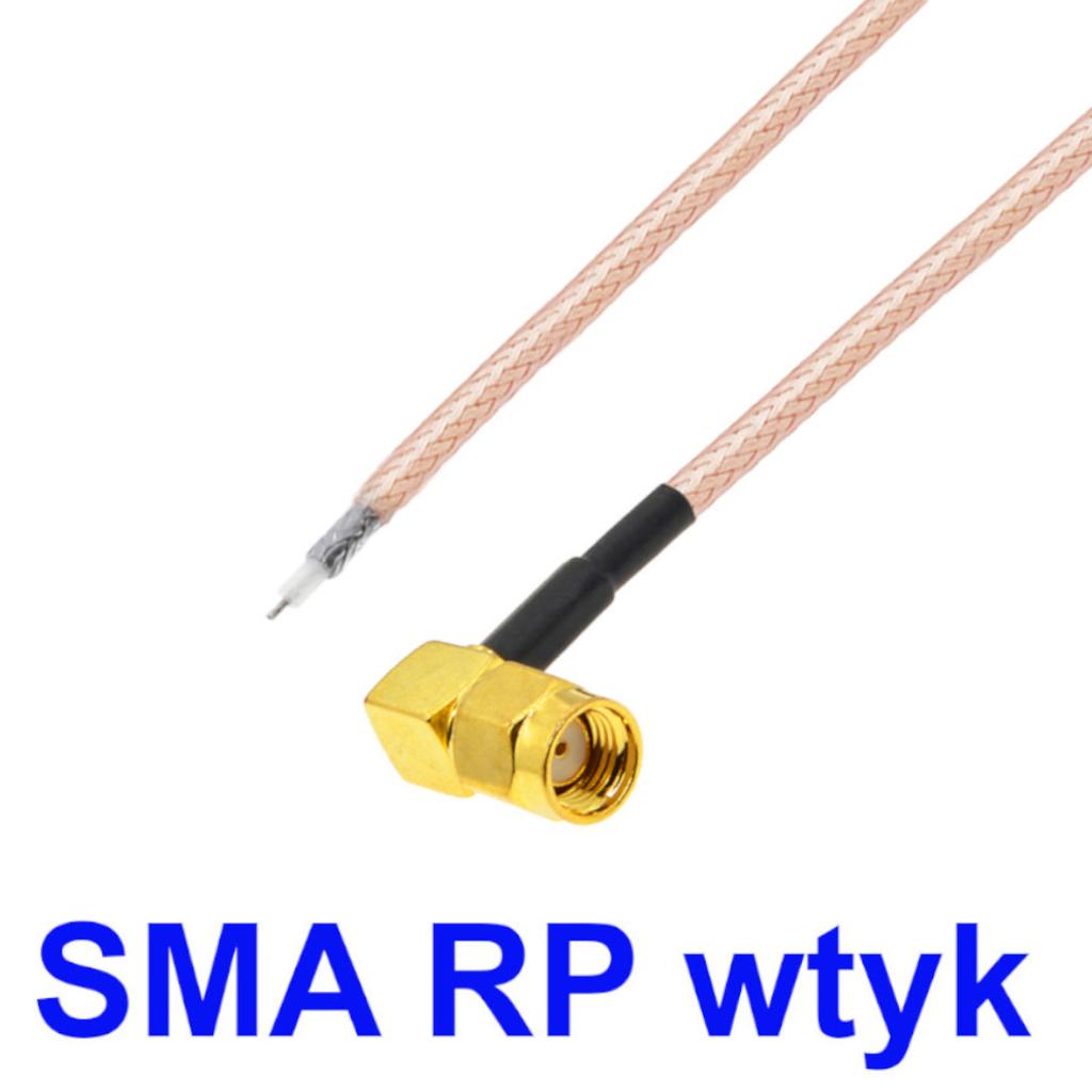 Pigtail SMA-RP plug angled 10cm RG178 FOR soldering