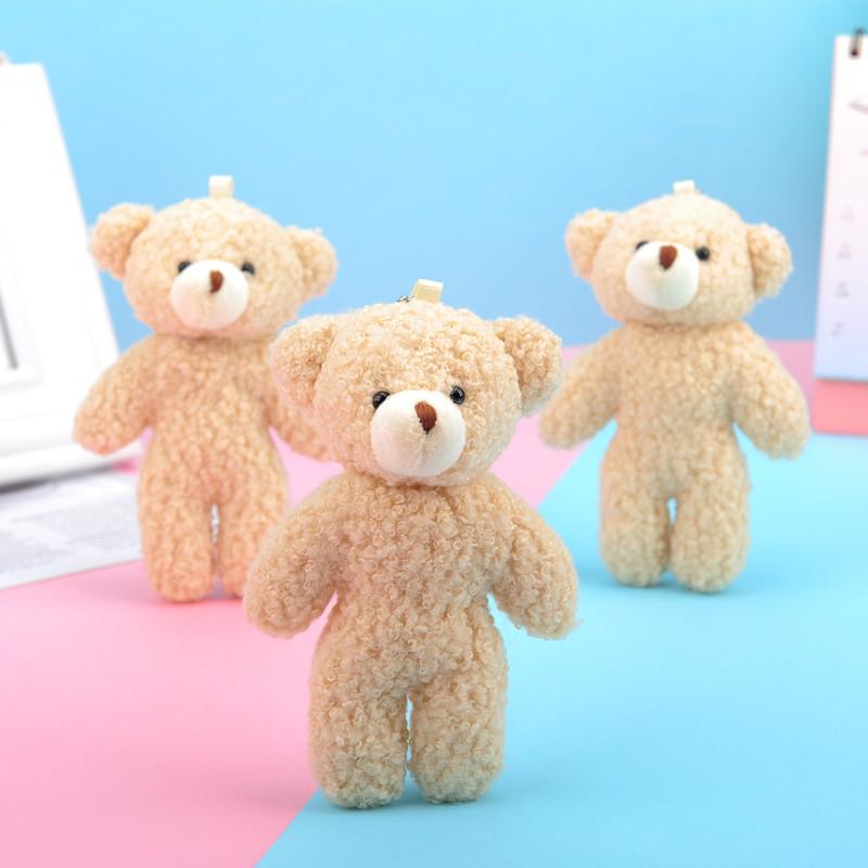 Adorable Teddy Bear Plush Toy Keychain Soft Short Plush Backpack Accessory For Kids