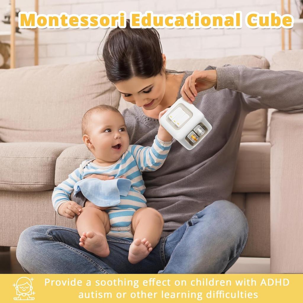 Busy Cube Toys, Montessori Toys for 1+ Year Old, Travel Sensory Toys for Toddlers 1-3, Learning Fine Motor Skills| 1st Birthday Gifts Boy 12 Months +